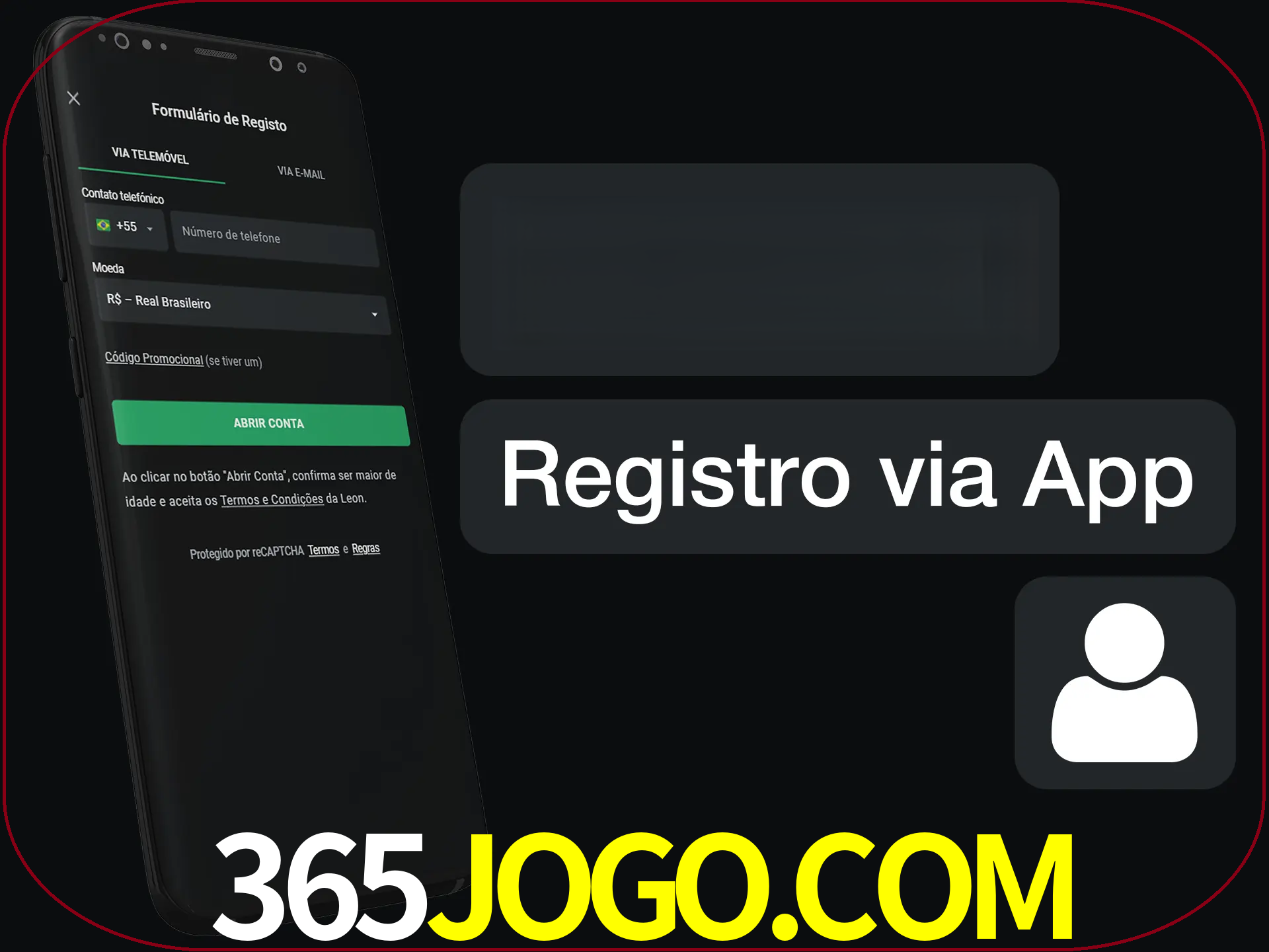 Registre-se com duas etapas usando o aplicativo.