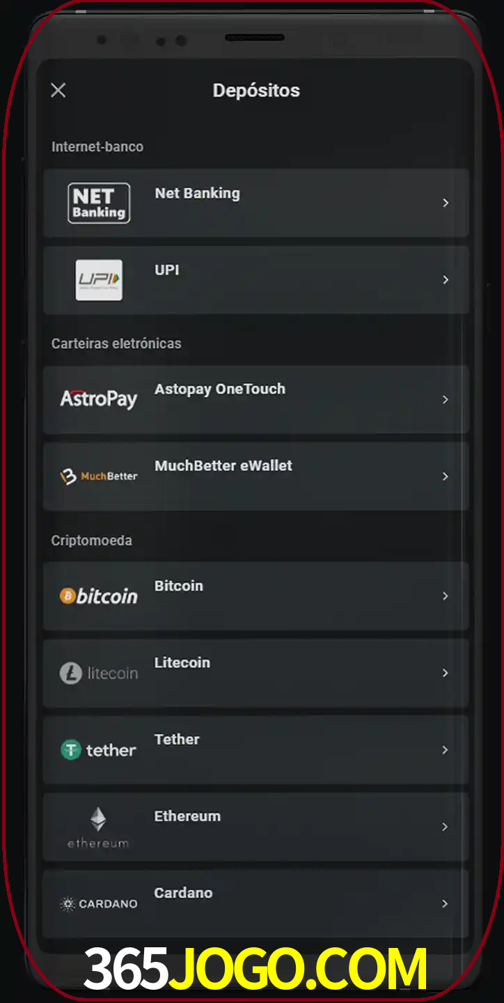 Você pode usar métodos alternativos de depósito.