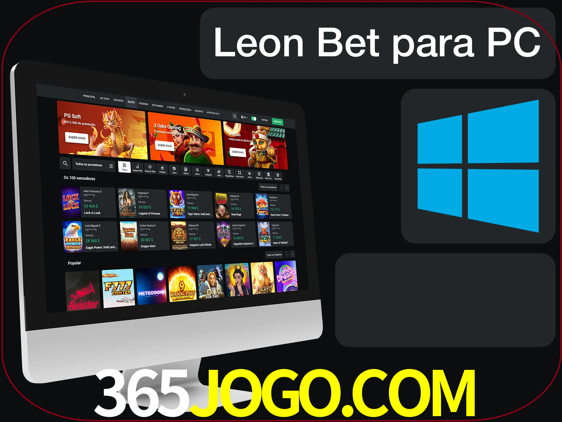 Aposte e jogue em nosso cassino usando o PC.