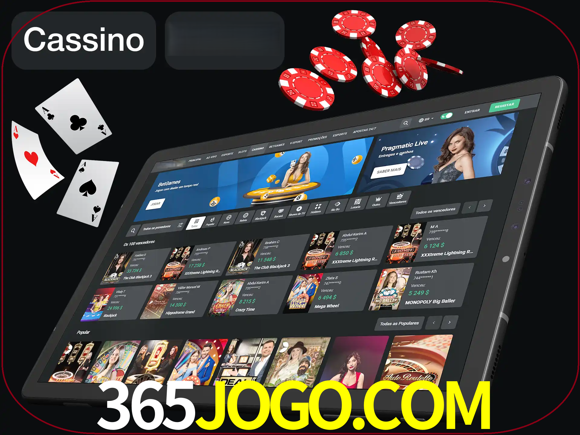 Jogue vários jogos de cassino em nosso cassino.