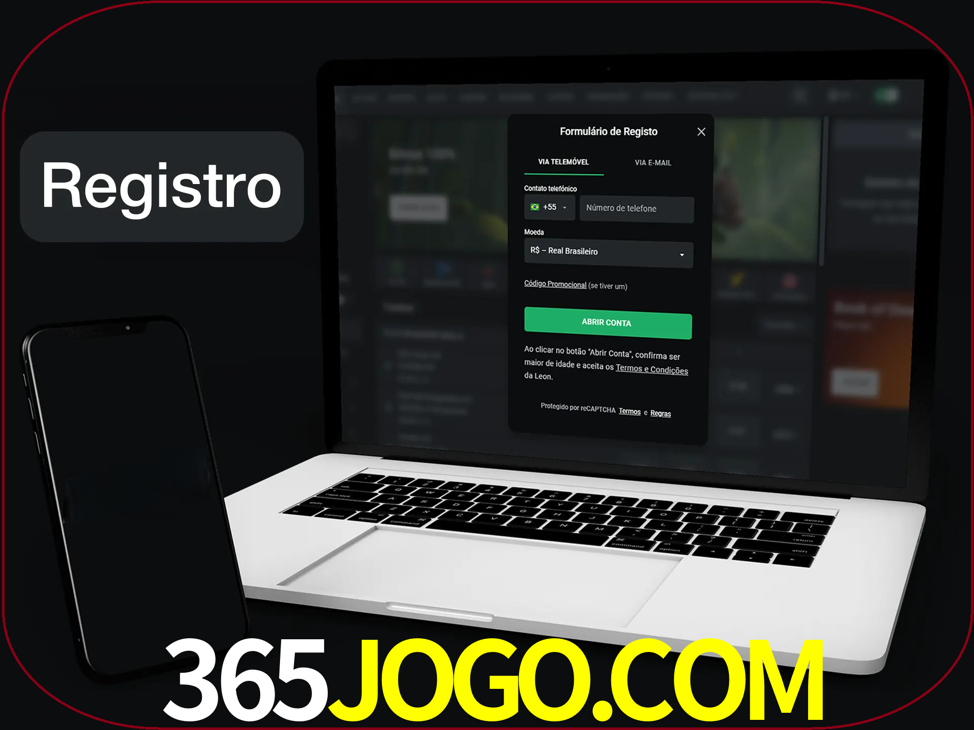 O registro na LeonBet é simples.